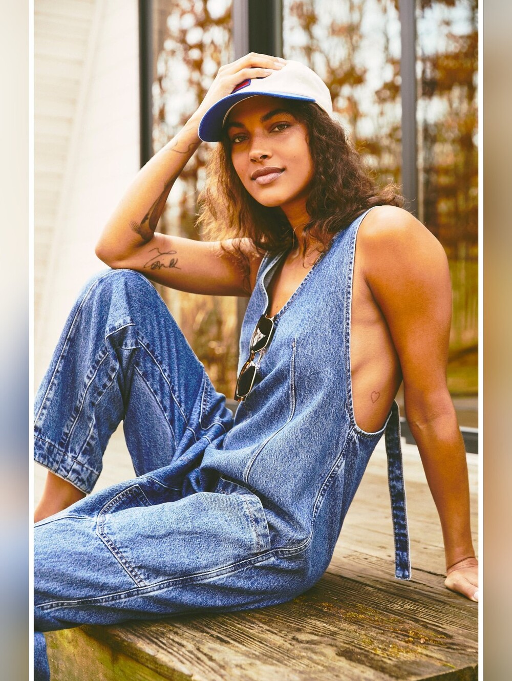 Free People High Roller Denim Jumpsuit - Picture 2 of 10